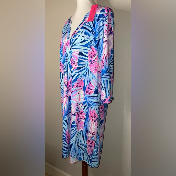 New! Lilly Pulitzer Tropical Daphne 3/4 Sleeve 100%Pima Cotton Dress Size XL💕🐬 - Picture 6 of 12